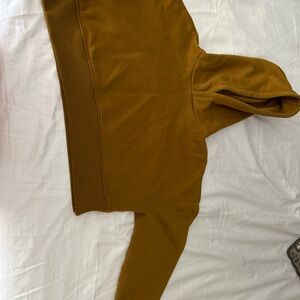 Forever 21 Mustard Crop Top Hoodie